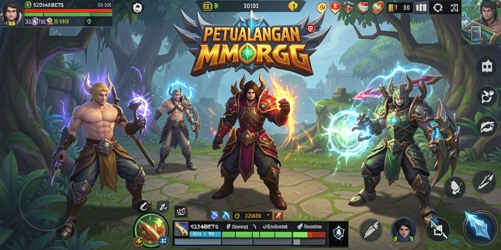 Screenshot utama 1234BETS menampilkan aksi seru dalam dunia MMORPG.