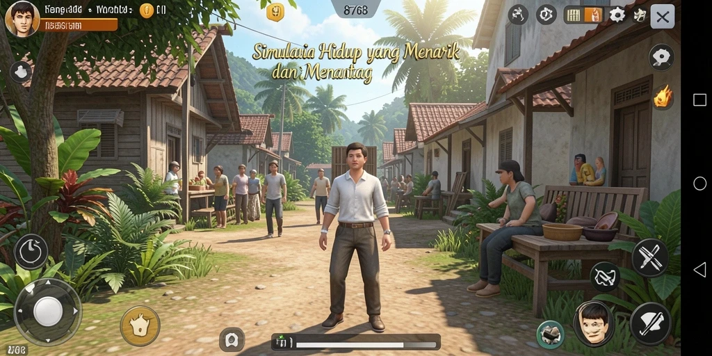 Tangkapan layar utama 8768 menampilkan interaksi dalam gameplay Simulation.