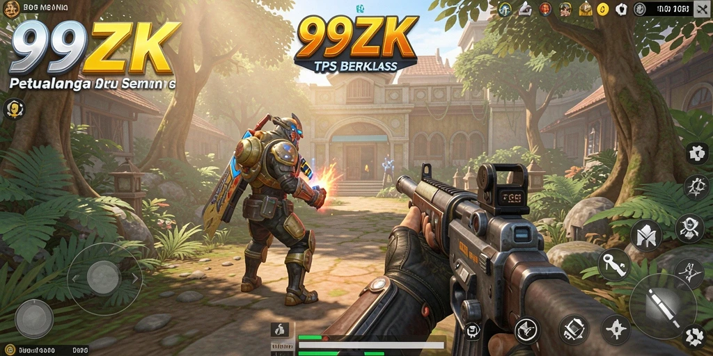 Tangkapan layar gameplay seru 99ZK dalam aksi TPS.