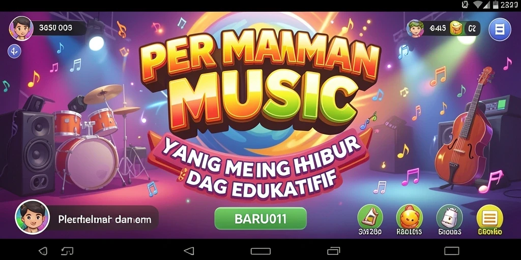 Tampilan gameplay interaktif yang menampilkan pengalaman musik yang menghibur.
