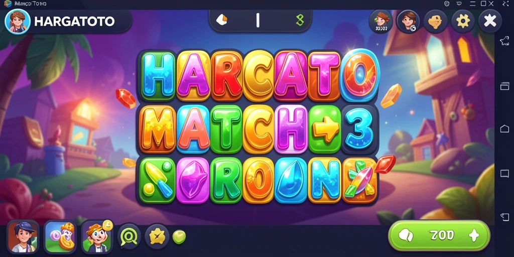 Screenshot HARGATOTO menampilkan aksi gameplay Match-3 yang seru.