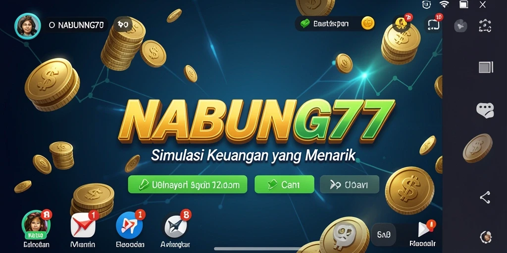 Tampilan gameplay NABUNG77 dengan elemen simulasi keuangan yang menarik.