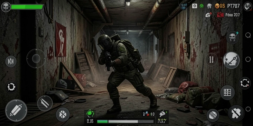 Tampilan gameplay PT707 yang penuh aksi dan strategi.
