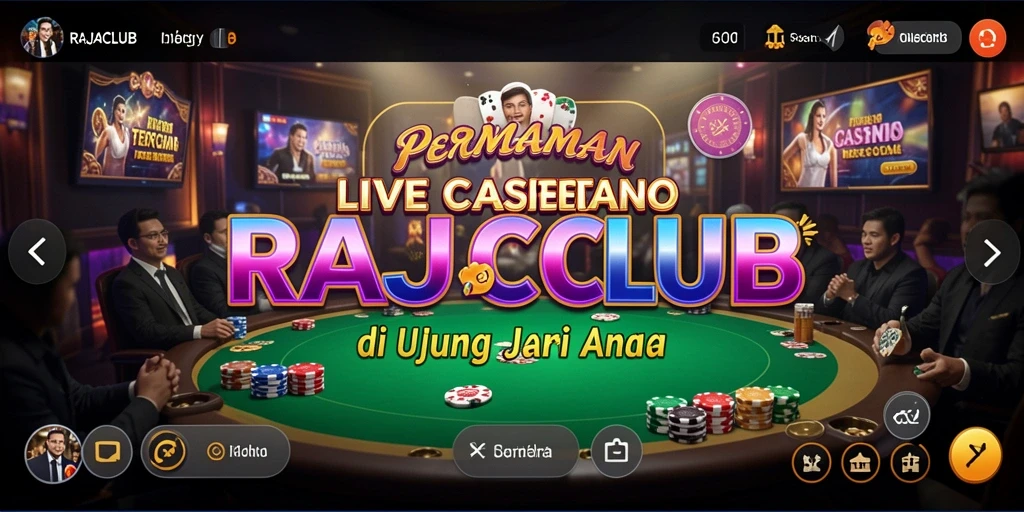 Tampilan gameplay RAJACLUB yang seru dan interaktif dalam Live Casino.